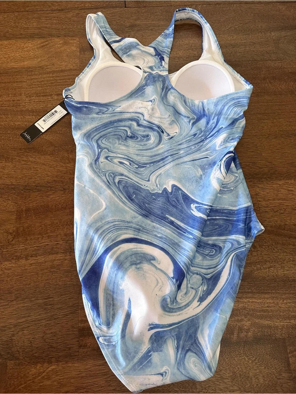 Nicole Miller Blue Marble One-Piece Swimsuit